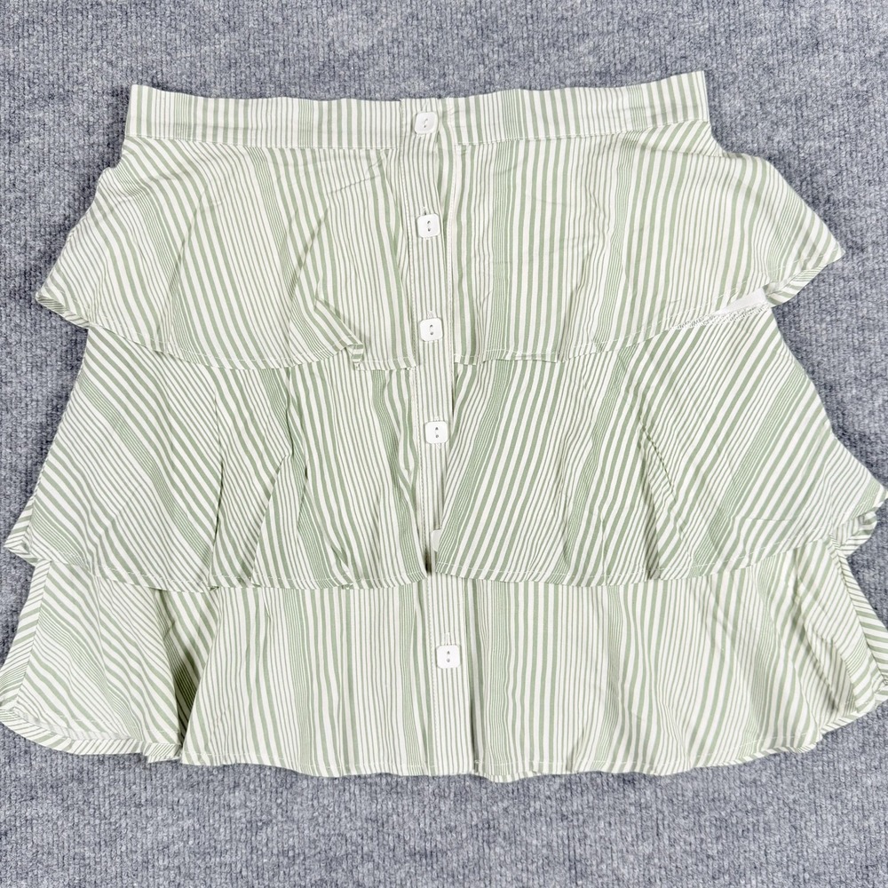Love & Piece Collective Skirt Womens Large Striped Button Tiered Rayon‎ Boho